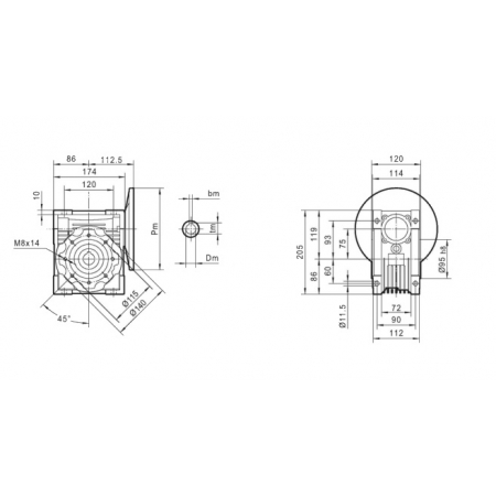 MOCNA PRZEKŁADNIA SILNIKA ELEKTRYCZNEGO 80B5 I=80